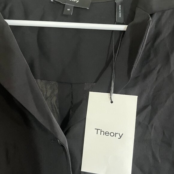 New with Tag Theory Fitted Blouse in Black Size Medium - Picture 3 of 3